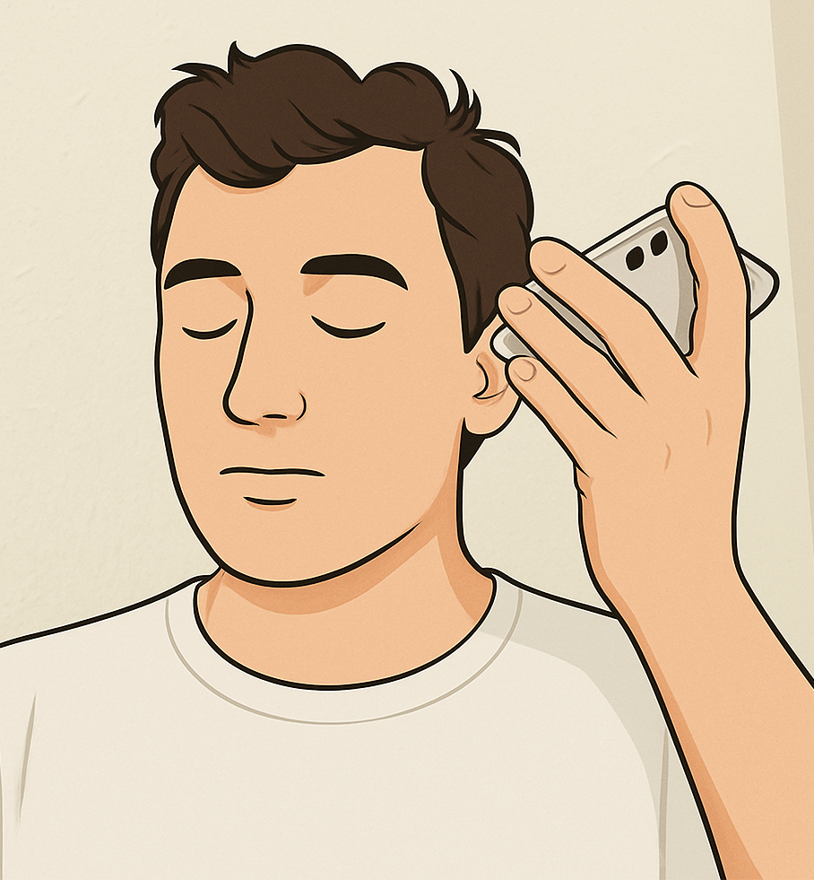 Person relaxing using NeuroCalmer app